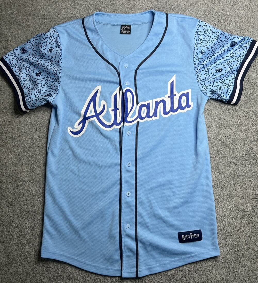 Atlanta Braves Harry Potter Jersey M Hogwarts Retro MLB Promo Shirt B237